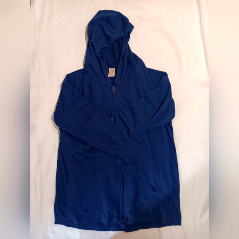 Terra & Sky - Women's Hoodie Sweatshirt, Zipper style, Navy Blue, size 0X / 14W